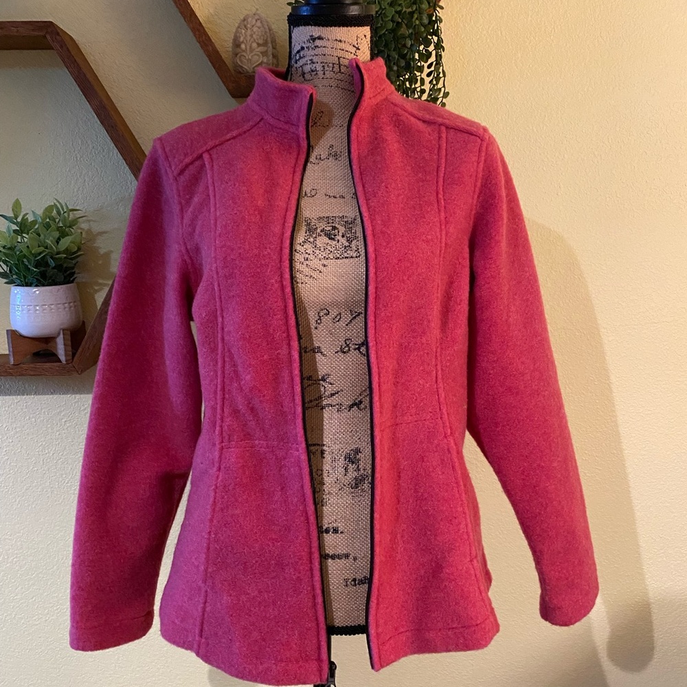 Stormy Kroger brand new coat wool full zip fuchsia pink